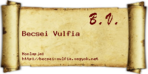Becsei Vulfia névjegykártya